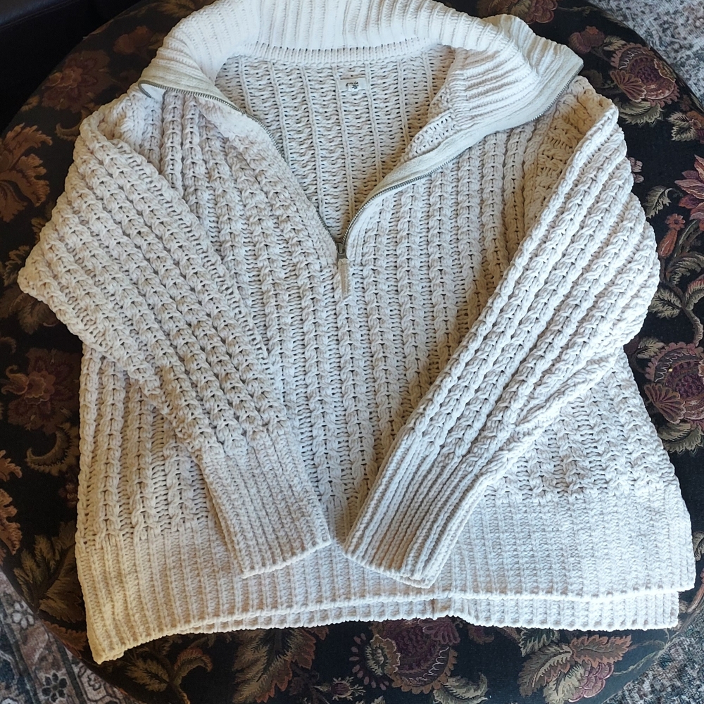 Aerie Cream Cowl Neck Sweater